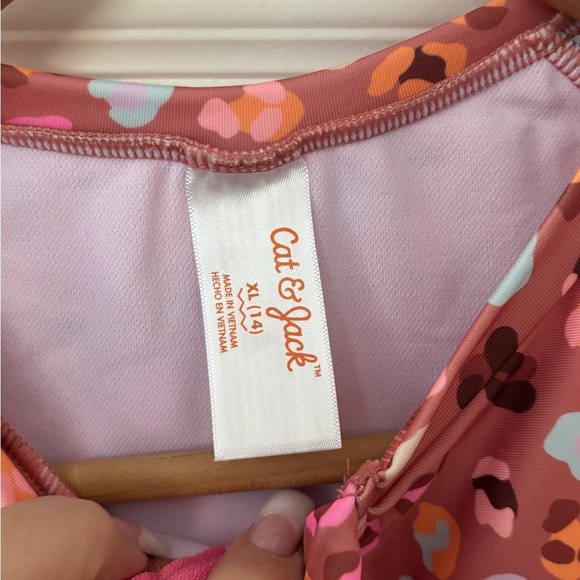 Girls XL SZ14 Leopard spots one-piece rash guard W UPF 50+ - Picture 4 of 5